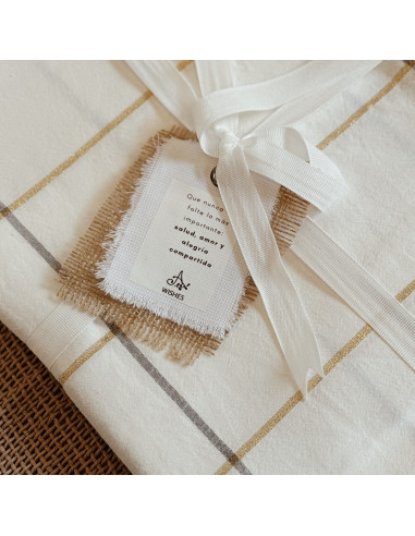 Mantel de Tusor Cuadros Gold