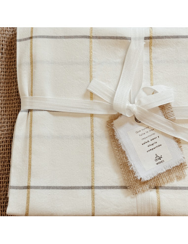 Mantel de Tusor Cuadros Gold