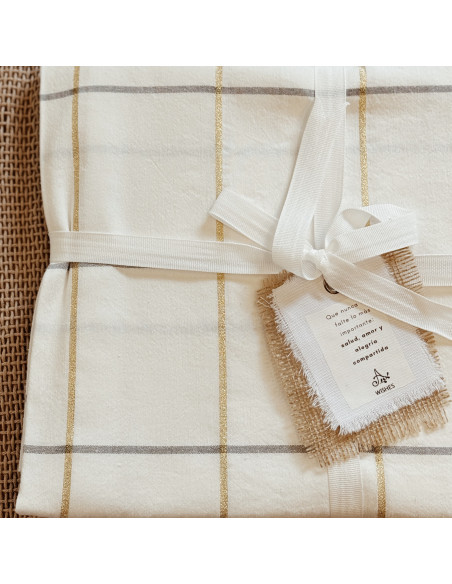 Mantel de Tusor Cuadros Gold