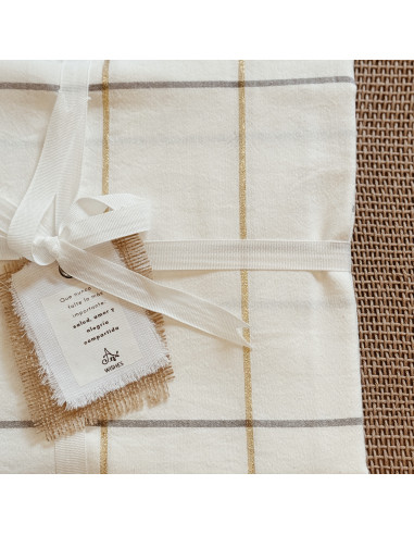 Mantel de Tusor Cuadros Gold