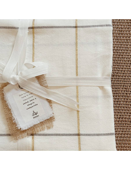 Mantel de Tusor Cuadros Gold