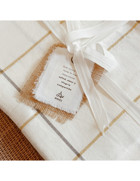 Mantel de Tusor Cuadros Gold