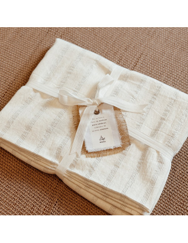 Mantel de Tusor Rayas Plata