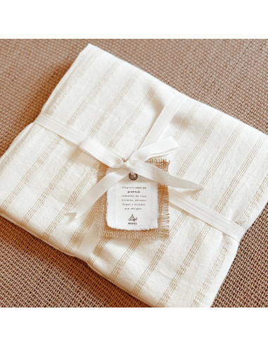 Mantel de Tusor Rayas Gold