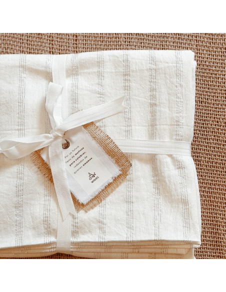 Mantel de Tusor Rayas Gold