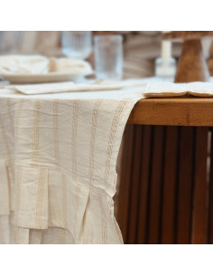 Camino Tusor  Rayas Gold con Volados