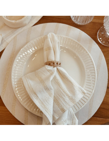 Pack x  4 Servilletas  Happy Holidays - Tusor Rayas