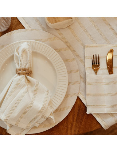 Pack x  4 Servilletas  Happy Holidays - Tusor Rayas