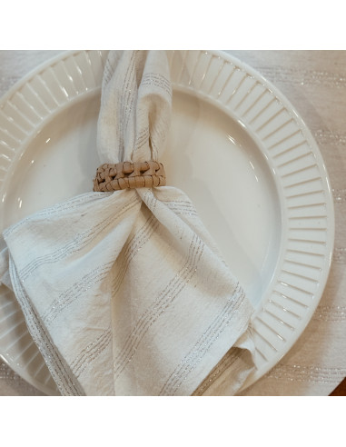 Pack x  4 Servilletas  Happy Holidays - Tusor Rayas