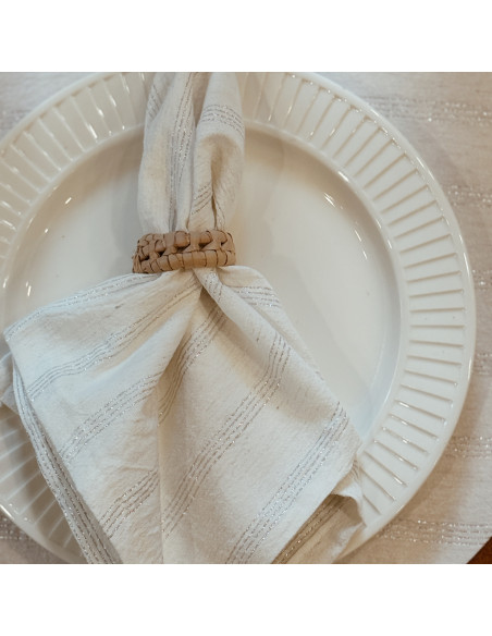 Pack x  4 Servilletas  Happy Holidays - Tusor Rayas