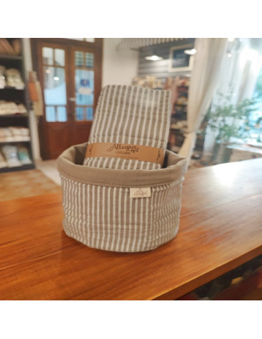 Promo 5 + 1 Free: Pack Individuales Reversibles + Contenedor Tusor MIl Rayas