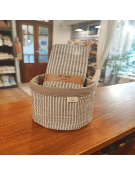 Promo 5 + 1 Free: Pack Individuales Reversibles + Contenedor Tusor MIl Rayas