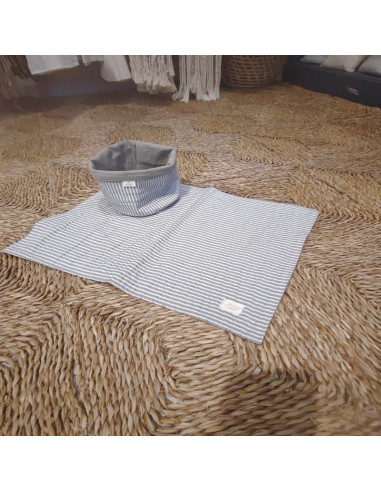 Promo 5 + 1 Free: Pack Individuales Reversibles + Contenedor Tusor MIl Rayas