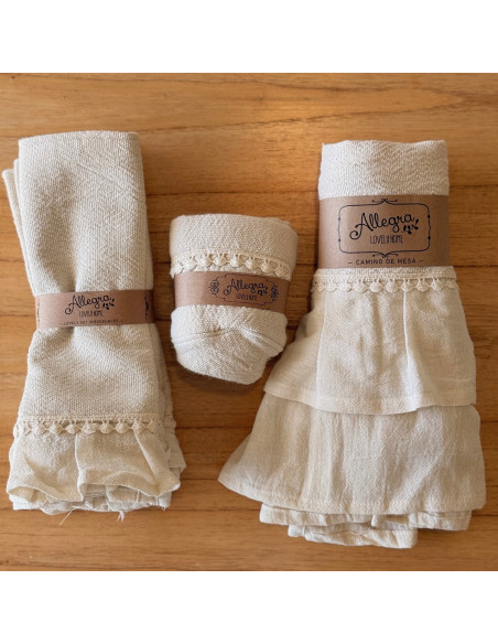 Promo 5 + 1 free: Sets Lovely Mesa MODELOS SURTIDOS - 4 Individuales + Camino de Mesa + Panera + Bolsita