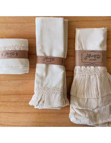 Promo 5 + 1 free: Sets Lovely Mesa MODELOS SURTIDOS - 4 Individuales + Camino de Mesa + Panera + Bolsita