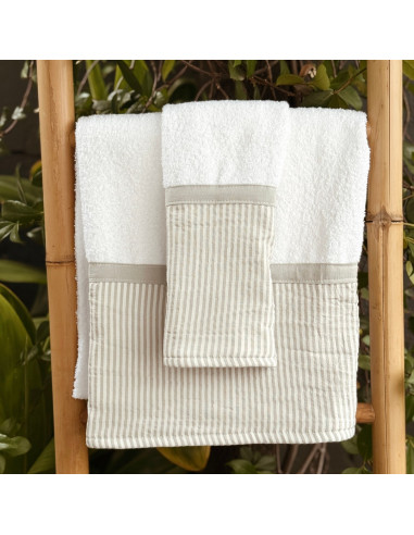 Set Toallon + Toalla de Mano -  Faja y Mil Rayas