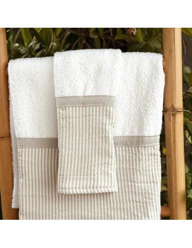 Set Toallon + Toalla de Mano -  Faja y Mil Rayas