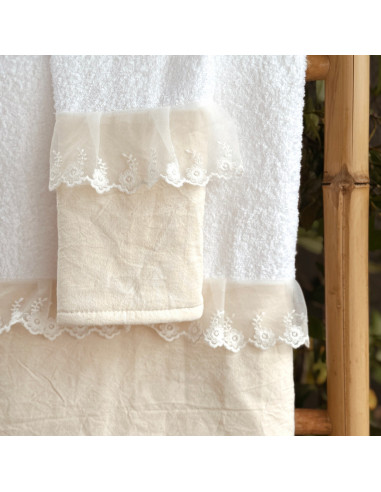 Set Toallon  + Toalla de Mano - Encaje