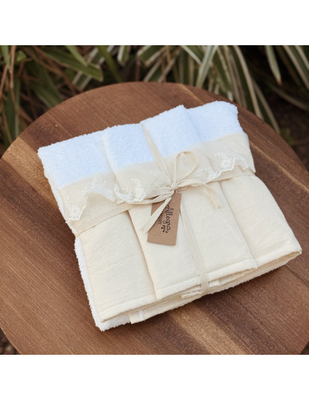 Set Toallon  + Toalla de Mano - Encaje