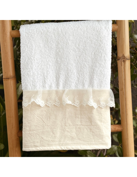Set Toallon  + Toalla de Mano - Encaje