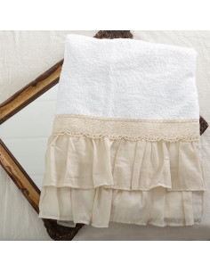 Set Toallon  + Toalla de Mano - Volado y Puntilla