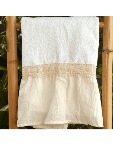 Set Toallon  + Toalla de Mano - Volado y Puntilla