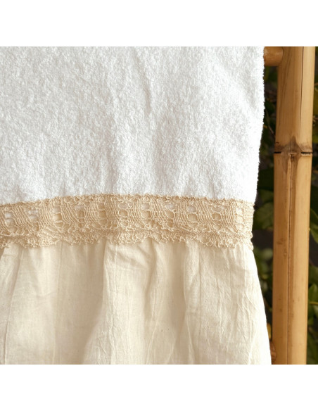 Set Toallon  + Toalla de Mano - Volado y Puntilla