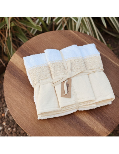 Set Toallón + Toalla  - Puntilla y Guarda