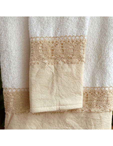 Set Toallón + Toalla  - Puntilla y Guarda