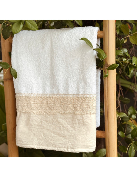 Set Toallón + Toalla  - Puntilla y Guarda