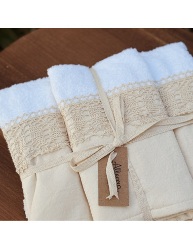 Set Toallón + Toalla  - Puntilla y Guarda