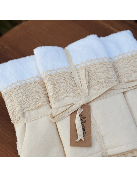 Set Toallón + Toalla  - Puntilla y Guarda