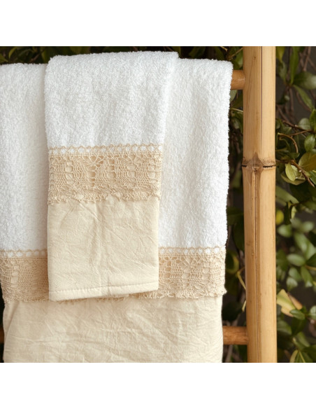 Set Toallón + Toalla  - Puntilla y Guarda