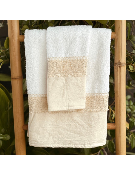 Set Toallón + Toalla  - Puntilla y Guarda
