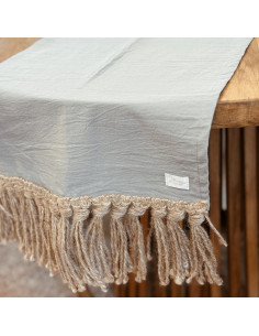 Camino de Mesa - Flecos Yute  Tusor 2