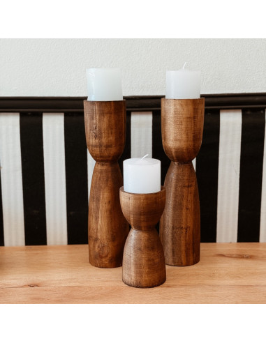 Set x 2 Porta velas - Mini  Nordic  ALTOS -  vela Incl