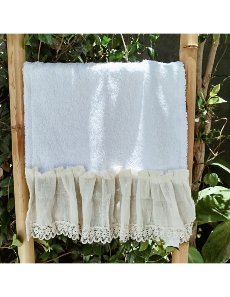 Pack de Toallas de Mano x 2 : Volados Jaipur y Puntillas