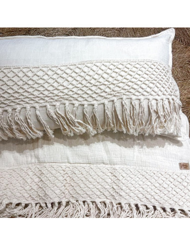 Almohadón Cuadros Crochet  COMPLETO XL 40 x 90