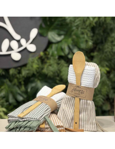 Set Manopla Vintage - Volados,  Repasador + Cuchara