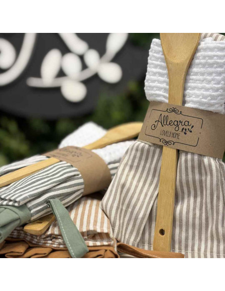 Set Manopla Vintage - Volados,  Repasador + Cuchara