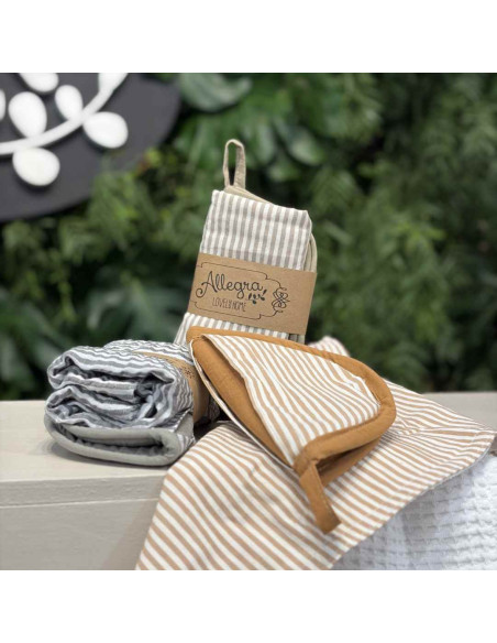 Set de Agarradera Bicolor Redondeada + Repasador