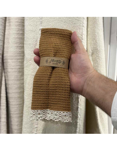 Paño Waffle  con Puntillla x 1