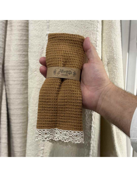 Paño Waffle  con Puntillla x 1