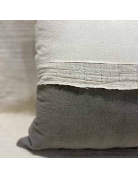 Combo Almohadones -  LISBOA Combinado Tusor y bambula desflecada