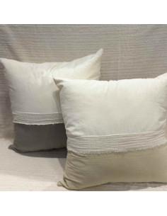 Combo Almohadones -  LISBOA Combinado Tusor y bambula desflecada