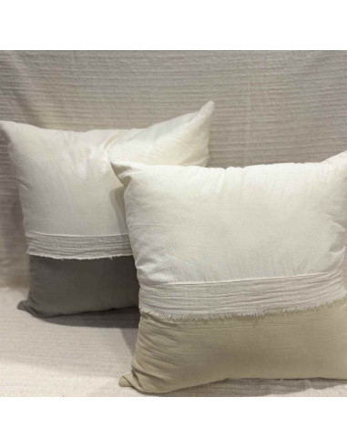 Combo Almohadones -  LISBOA Combinado Tusor y bambula desflecada