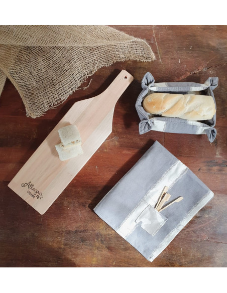 Set de Picada Clásica: Tabla + Camino + Panera +  2 Pinches