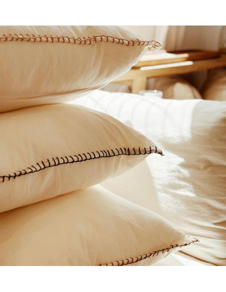 Combo Almohadones:  Tusor y Pespunte Hilo Color