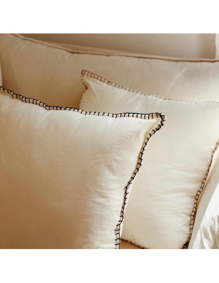 Combo Almohadones:  Tusor y Pespunte Hilo Color