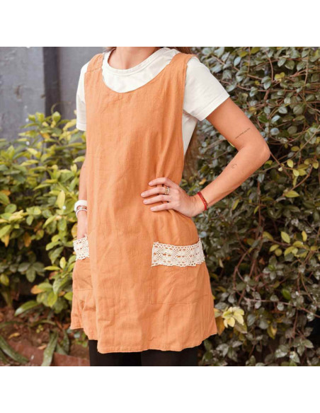 Delantal Jardinera Reversible- Tusor